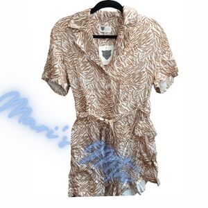 No WT Lita by Ciara REVOLVE Neutral Tiger 100% Viscose Satin Utility Romper